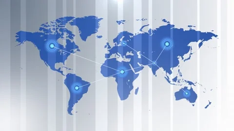 White global earth rotating digital world breaking news Studio Loop Background. Stock Footage 157758979