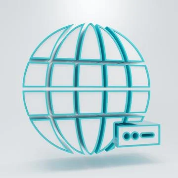 White Global technology or social network icon isolated on grey background... Stock Illustration