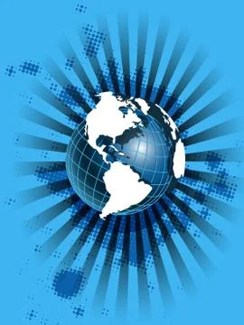 White globe on blue Stock Illustration
