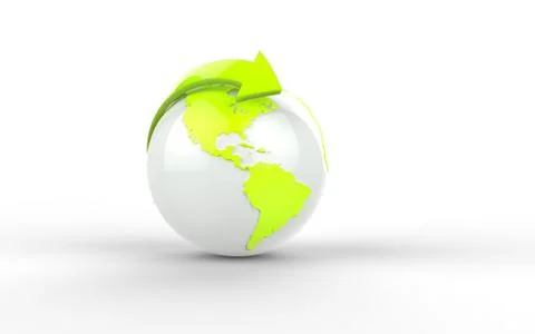 White globe with green continents Иллюстрация