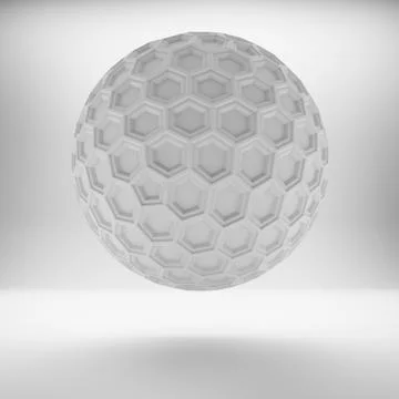 White globe with hexagon signs 库存插图