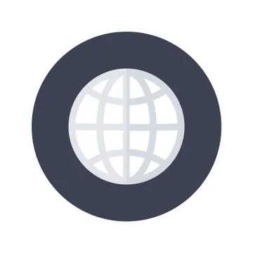 White globe icon over blue Stock Illustration