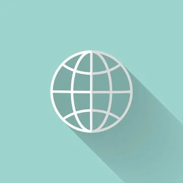 White globe icon over mint Stock Illustration