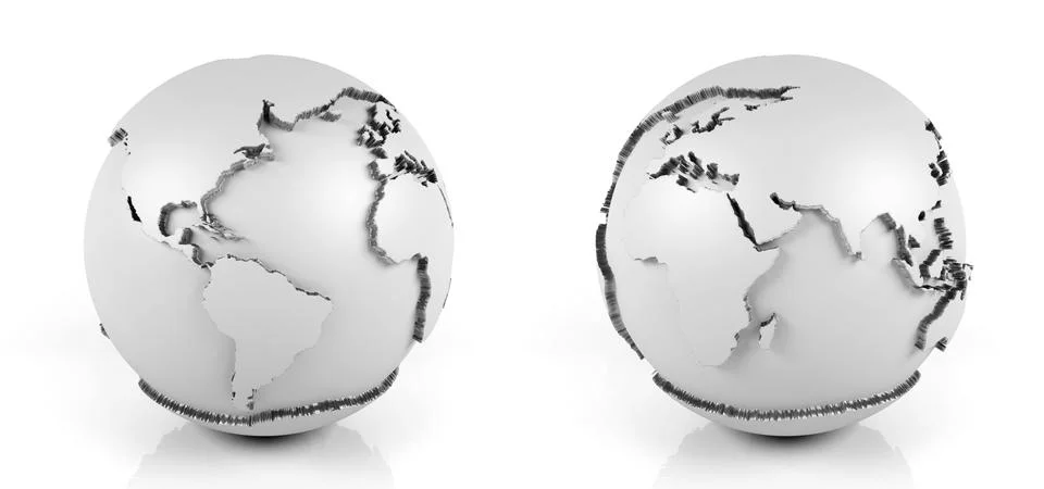 White globe isolated on white background Stock Illustration