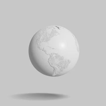White globe on white background, Earth Black and white, Clipping path, 3D r.. Stock Illustration