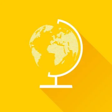 White globe yellow background Stock Illustration