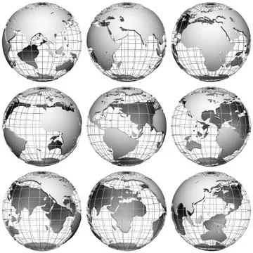 White globes Ilustración de archivo