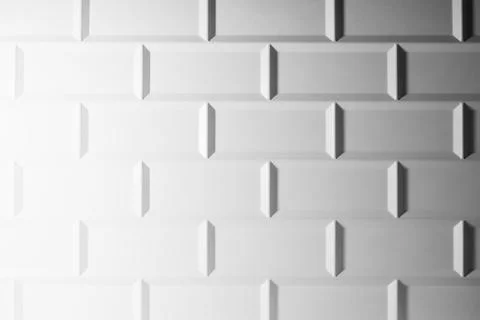 White glossy ceramic rectangle tile as texture, pattern, abstract background  Stock Photos