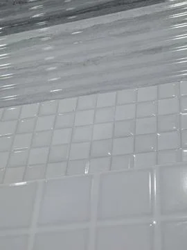White Glossy Ceramic Tile Surface Background With Modern Interior Texture Stock Photos