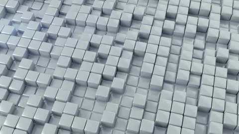 White glossy cubes seamless loop 3D render animation Stock Footage 127501893