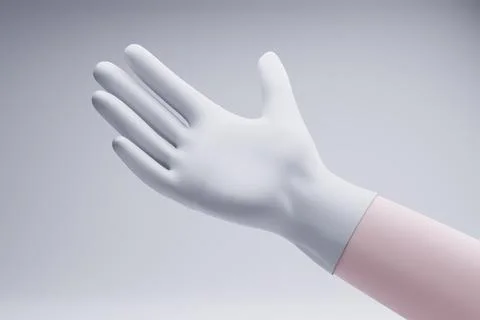 White glove, open hand, studio, neutral background, hygiene Stock Illustration