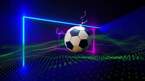 White glow appearing, orb forming then morphing into rotating soccer ball while Stock Footage 339448604