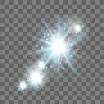 White glow light effect. Abstract effect of lighting flare. Vector. Stock Illustration