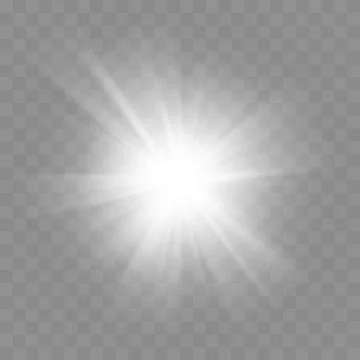White glow light effect on transparent background イラスト素材