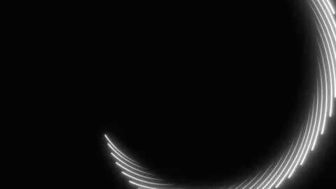White glow lights circle around the black screen. Copy space effect with whi Stock Footage 250558409