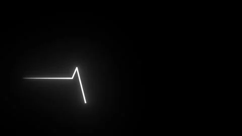 White Glowing Animated Heart Pulse Line Indicating Functioning Cardiac Rhythm. Video stock 318004111