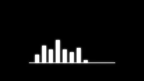 White glowing bar chart and dotted line graph dynamically animating on blac.. Vidéo 331297598