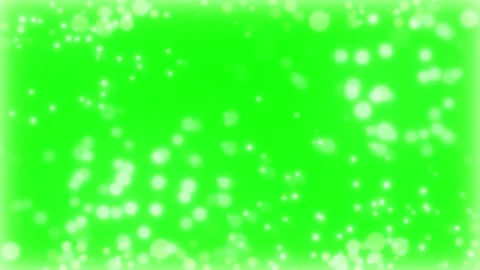 White glowing bokeh particles floating on a vibrant green screen background for Video stock 346345547