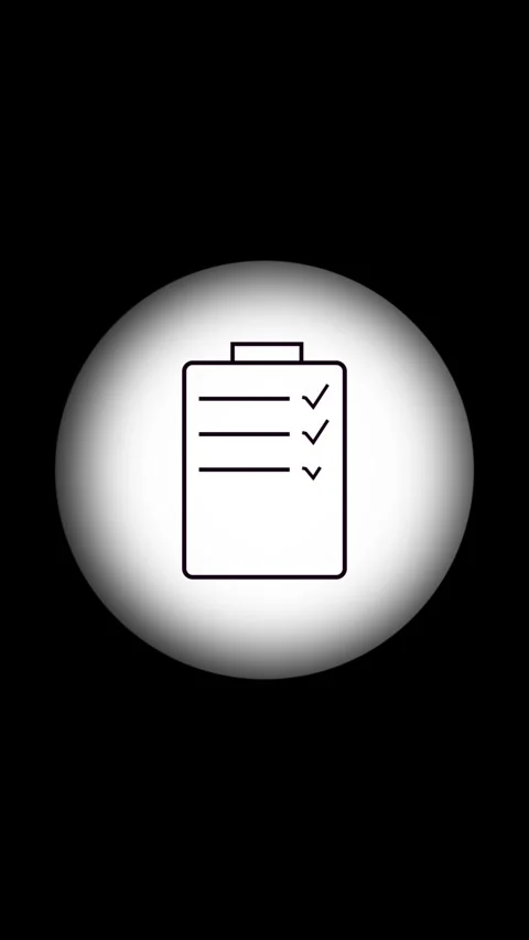 A white glowing circle appears on black background and transforms into a cl.. 動画素材 331645283