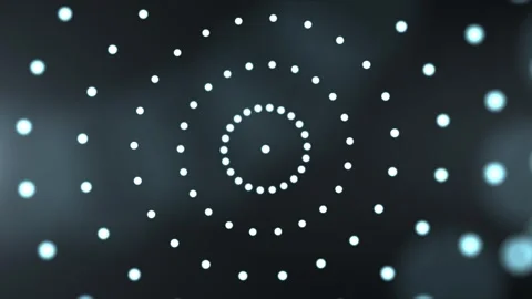 White glowing dots arranged in concentric circles form a minimal abstract pat Stock-Footage 332803926