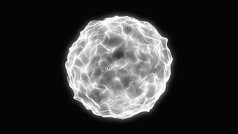White glowing dots sphere background. Geometric modern technology concept w.. Stock Illustration