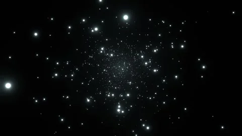White Glowing Fireflies Particles in Space Background VJ Loop in 4K Video stock 334718300