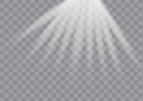 White glowing light burst explosion with transparent. 库存插图