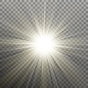 White glowing light burst explosion transparent effect. EPS 10 vector Illustrazione stock