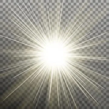 White glowing light burst explosion transparent effect. EPS 10 vector Stock Illustration
