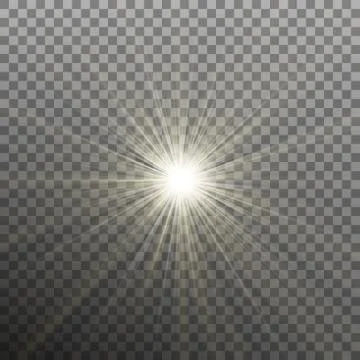 White glowing light burst explosion transparent effect. EPS 10 vector Stock Illustration