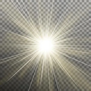 White glowing light burst explosion transparent effect. EPS 10 vector Illustrazione stock