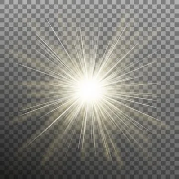 White glowing light burst explosion transparent effect. EPS 10 vector Illustrazione stock