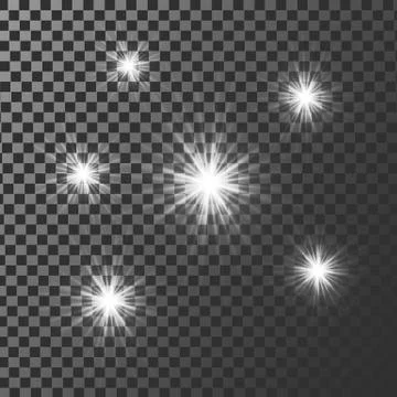 White glowing light burst explosion with transparent. Vector illustration for Stock Illustration