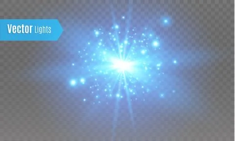 White glowing light burst explosion with transparent. Vector illustration for Stock Illustration