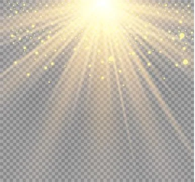White glowing light burst explosion on transparent background. Vector Stock Illustration