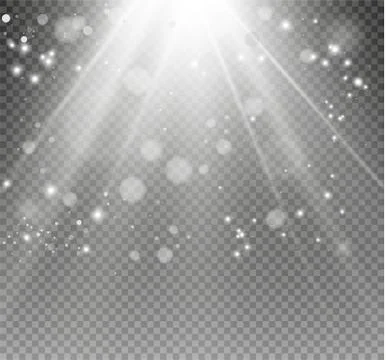 White glowing light burst explosion on transparent background. Vector Stock Illustration