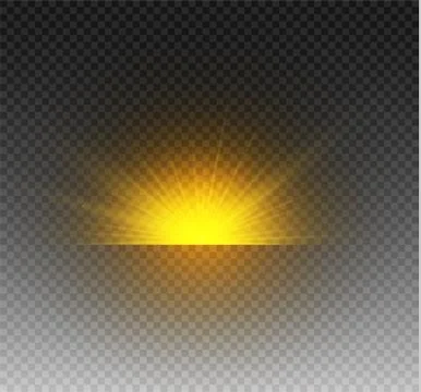 White glowing light burst explosion on transparent background. Vector Illustrazione stock