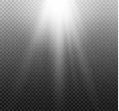 White glowing light burst explosion on transparent background. Vector Stock Illustration