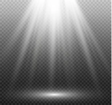 White glowing light burst explosion on transparent background. Vector Stock Illustration