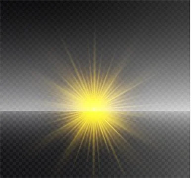 White glowing light burst explosion on transparent background. Vector Stock Illustration