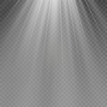White glowing light burst explosion on transparent background. Vector Stock Illustration