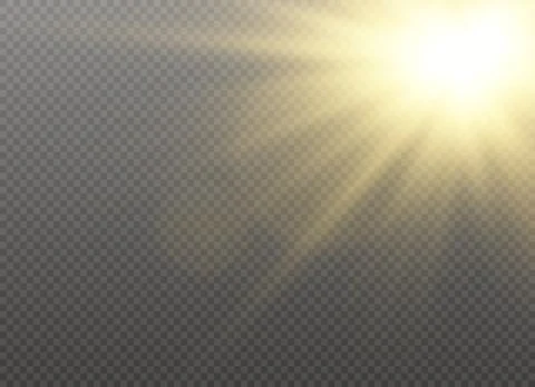 White glowing light burst explosion on transparent background. Vector Stock Illustration