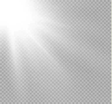 White glowing light burst explosion on transparent background. Vector Stock Illustration