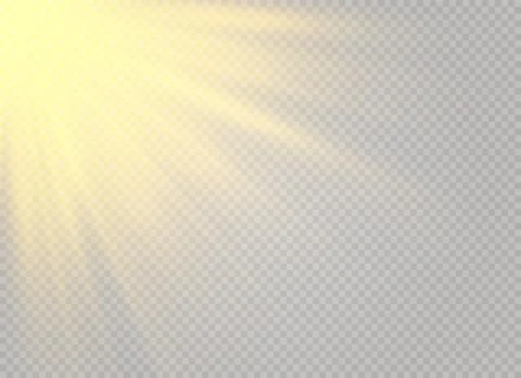 White glowing light burst explosion on transparent background. Vector Illustrazione stock