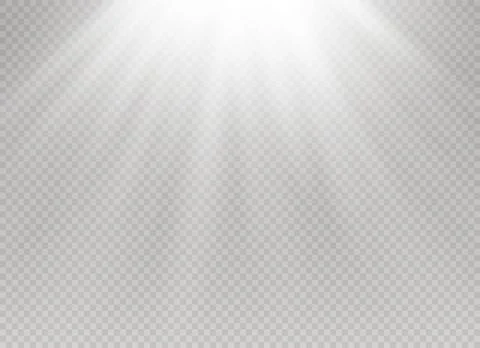 White glowing light burst explosion on transparent background. Vector Stock Illustration