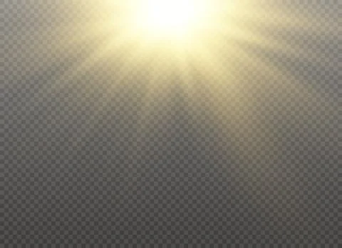 White glowing light burst explosion on transparent background. Vector Stock Illustration