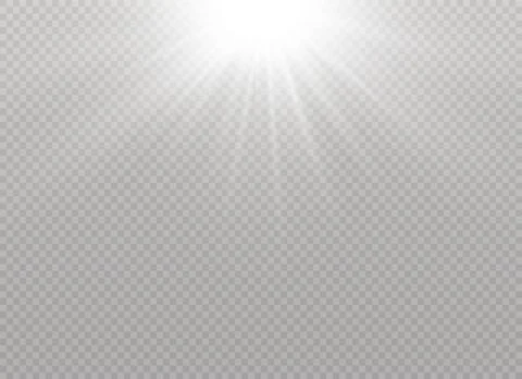 White glowing light burst explosion on transparent background. Vector Stock-Illustration