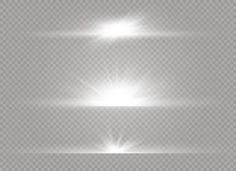 White glowing light burst explosion on transparent background. Vector Illustrazione stock