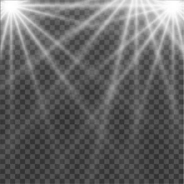 White glowing light burst explosion with transparent. Vector illustration for Stock Illustration