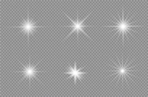 White glowing light burst explosion with transparent. Vector illustration. Stock-Illustration